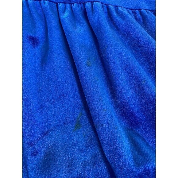 Vintage David Brown California 1980's Blue Velvet Puff Sleeve Maxi - Small - Picture 2 of 15
